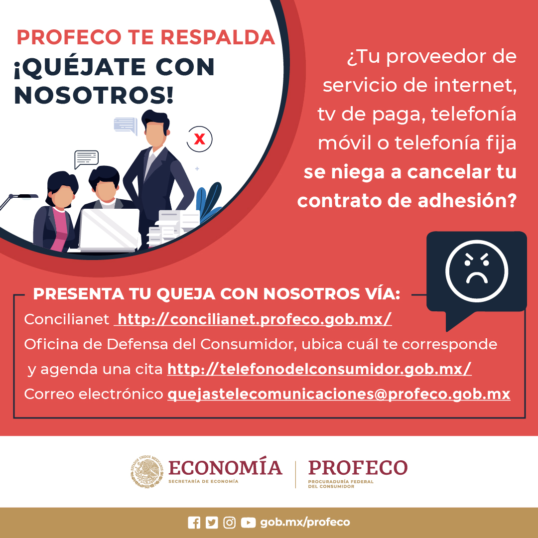 Cómo cancelar un contrato de telecomunicaciones en Profeco